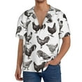 thumbnail image 3 of Wukai Funny Chicken Men's Casual Short-Sleeve Button Down Shirt - Lightweight Summer Dress Shirt for Daily Wear-3X-Large, 3 of 7