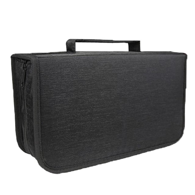 Methold Estuche para CD y DVD, organizador de juegos, soporte para billetera de disco, bolsa de almacenamiento de DVD plateada Computadoras de tableta Negro