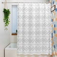thumbnail image 6 of Grey Checkered Shower Curtain, Abstract White Geometric Argyle Stripe Modern Waterproof Shower Curtain Set with 12 Hooks Lightweight Bath Curtains Fabric Bathroom Decor 72x84 Inches, 6 of 9