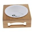 thumbnail image 2 of para Mascotas para Perros Elevados de Cerámica Y Acero Inoxidable con Soporte de Bambú para Perro, Gato, S01 Colco Cuenco de mascotas elevado para el stand de madera, 2 of 8