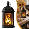 thumbnail image 3 of 4 Pcs Halloween Lantern with LED Lights, 5.7X2.83 inch Spooky Pattern Candle Lantern, Battery Operated Night Lamp, Hanging Flameless Lantern, Atmosphere Decor Light, Halloween Decorations Indoor, 3 of 5