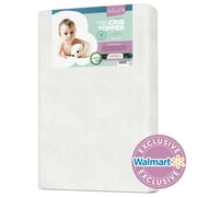 Angle View: Milliard 2" Ventilated Memory Foam Crib and Toddler Mattress Topper with Removable Waterproof - 65% Cotton Non-Slip Cover - 52" x 27"x 2"