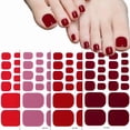 thumbnail image 6 of (Buy 2 Get 1 Free)Semi Cured Gel Toe Nail Strips Solid Color Glitter Gel Nail Stickers Toe Stylish Nail Polish Strips Self-Adhesive Designs Full Wrap Toenail Stickers for Women DIY Manicure Decals, 6 of 9
