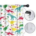 thumbnail image 4 of Blackout Kids Curtains,White Colorful Dinosaur Decoration Pattern Childrens Insulated Curtains Set Of 2,Bedroom Essentials,Toddler Room Decor 42"x84", 4 of 5
