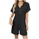 thumbnail image 1 of Sudaderas para Mujeres con Mangas Cuello Girado Abajo Manga Corta Botón Delantero, Bolsillos Sólidos Romper Corto, 1 of 9