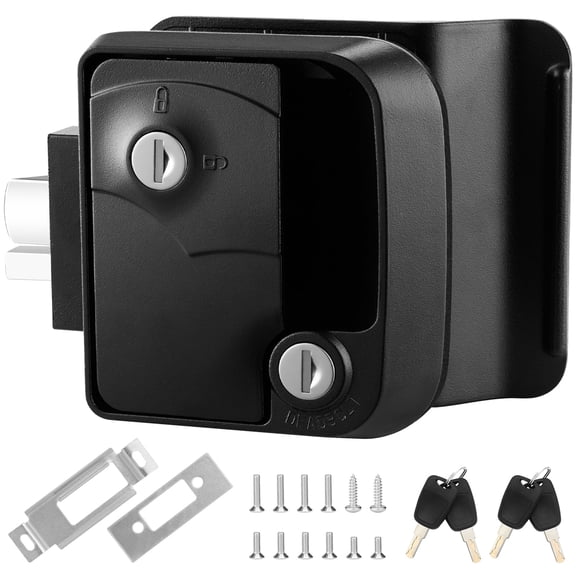 Kohree Upgraded RV Door Lock with Paddle Deadbolt, 100% Zinc Alloy, Camper Entry Door Latch, RV Lock Replacement Kit with 4 Keys, for Cargo Hauler Horse Trailer Truck, Black