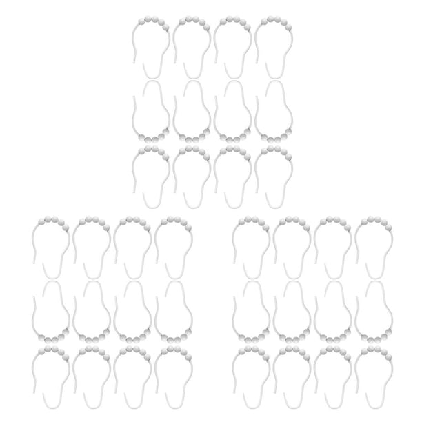 Cateissary Ganchos enrollables para cortina de ducha de acero inoxidable, 12 piezas, colgadores decorativos para cortinas de baño, anillos, color Type1 NO1