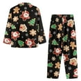 thumbnail image 6 of Garronmavis Christmas Santa Claus Women's Long Sleeve PJ Set Button Down Moisture Wicking Sleepwear Loose Fit Night Shirt & Elastic Waist Pajama Pants 2-Piece, 6 of 7