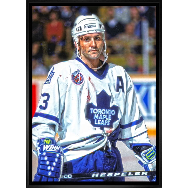 Doug Gilmour Toronto Feuilles d'Érable Encadrées Toile Guerrier Ensanglanté