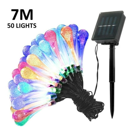 

Keyohome LED Teardrop Light Water Drop String Light IP44 Waterproof Solar Outdoor String Light Solar Fairy Water Drop Lights