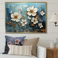thumbnail image 2 of Designart "Orchid Serenity White and Blue Garden V" Oversized Floral Framed Wall Art - Modern Farmhouse Gold Abstract Floral Bedroom Framed Canvas Wall Art, 2 of 7