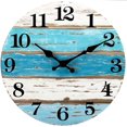 thumbnail image 1 of Reloj de pared de madera de 10 pulgadas, silencioso, sin tictac, funciona con pilas, vintage, redondo, rústico, costero, decorativo para el hogar, cocina, sala de estar, oficina, reloj de pared Zhivalor HMHZ1134-4, 1 of 2