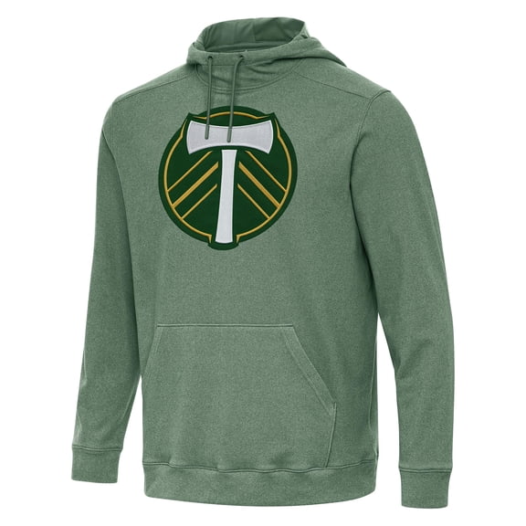 Men's Antigua  Heather Green Portland Timbers Cloud Pullover Hoodie