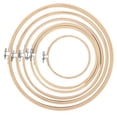 thumbnail image 4 of Laklulu 6 aros de bordado circulares de punto de cruz, marco de madera, herramientas de bricolaje de color crema, 4 of 6