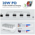 thumbnail image 4 of Estación de carga USB C para múltiples dispositivos Apple, 100 W, 4 PD y 2 estaciones de carga USB c, 4 of 7