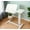 White, variant on Adjustable Overbed Table with Wheels - Height Adjustable Bedside Table with Tilt Top, Mobile Work & Meal Tray for Bed & Sofa, Walnut+Black