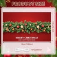 thumbnail image 4 of Red Background Christmas Banner Green Pine Branches New Year Banner Gingerbread Man Star Ornaments Holiday Banner for Christmas Party New Year Celebration Home Decoration, 4 of 9