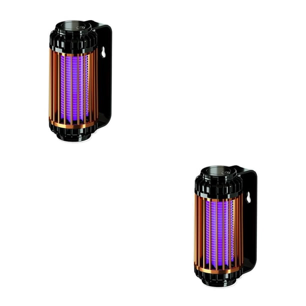 Cateissary Repelente de insectos eléctrico de 5W y 5V, lámpara electrónica alimentada por USB, carcasa PS, luz nocturna, dispositivo de Control de plagas Negro 2piezas