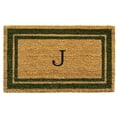 thumbnail image 1 of Calloway Mills 153041830J 18 x 30 in. Sage Green Border Monogram Rectangular Doormat, Natural - Letter J, 1 of 1
