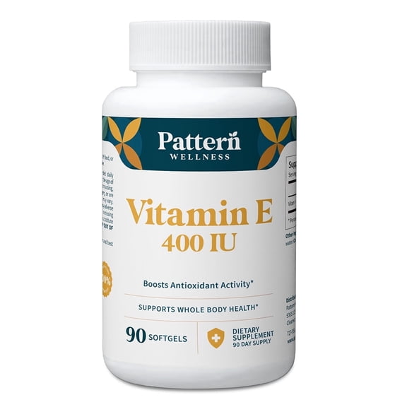 Pattern Wellness Vitamin E, 400 IU, Antioxidant & Immune Support, 90 Count