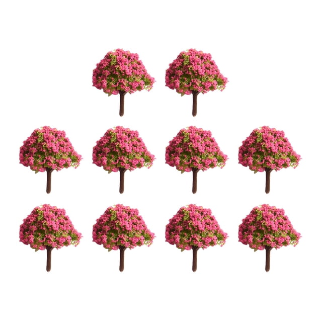 10Pcs 1:100 4cm Plasticartificial Miniature Flower Tree Scenery Railroad Decoration Building Landscape Model Accessories