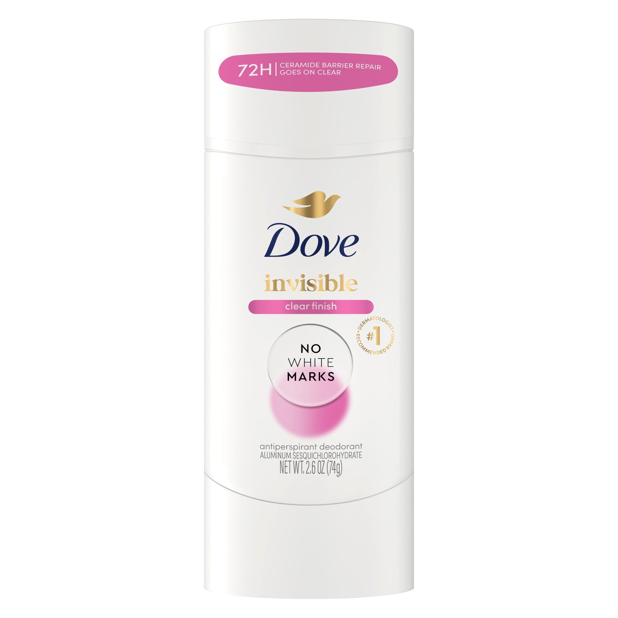 Dove Advanced Care Antiperspirant Deodorant For Women No White Marks Clear Finish 72 Hour Sweat and Odor Protection, 2.6 oz