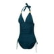 thumbnail image 3 of SAYOO Camisola de 2 piezas con cuello halter para mujer con cordón + bragas de bikini SAYOO Sexy, 3 of 9