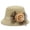 Khaki, variant on Women's Vintage Satin Flower Cloche Hat, Polka Dot Mesh Trim Sun Hat, Elegant & Tea Party Bucket Hat Khaki One Size