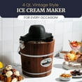 thumbnail image 2 of Máquina para hacer helado Elite Gourmet EIM418 de 3,8 L estilo vintage de madera, 2 of 7