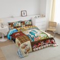 thumbnail image 4 of Ocean Patchwork Comforter Set ,Starfish Sea Shell Bedding Set Queen,Vintage Anchor Coral Bedding Comforter Sets,Rustic Lattice Sealife Duvet Insert with 2 Pillowcases Lightweight, 4 of 5