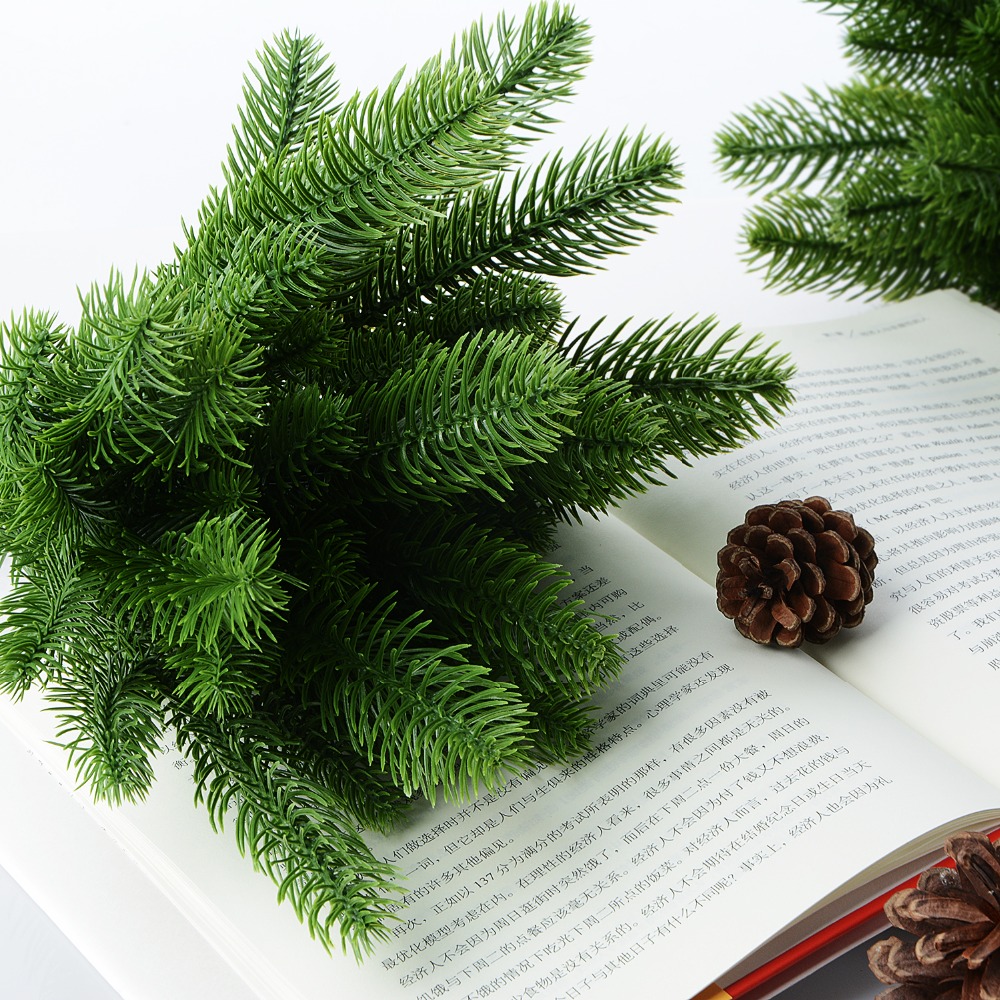 Diy Craft Wreath Artificial Pine Tree Branches Plastic Pine Leaves For Christmas Party Decoration Faux Foliage Walmart Com Walmart Com