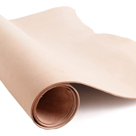 ELW Vegetable Tanned Leather Shoulder Pre-Cut, Full Grain Leather Cowhide, Natural, 4-6 Sq ft, 8-9 oz. 3.2-3.6mm Thick