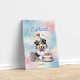 thumbnail image 3 of Happy Birthday Cute Puppy Collie with Cake Gifts Party Hat Vertical Matte Canvas Poster Collie Dog Lover Gifts Idea Wall Art Home Decor - 00029, 3 of 5