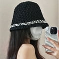 thumbnail image 5 of Sombrero de pescador plegable con circunferencia de 58-60cm, sombrilla femenina, sombrero protector solar, sombrero para el sol hueco de color simple, 5 of 5