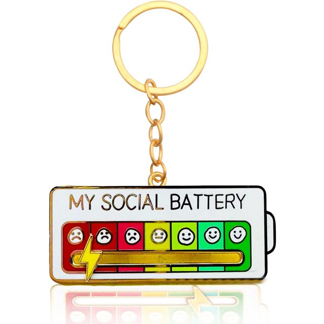 Social Battery Pin 2.0-2024 NUEVOS pines divertidos, pines esmaltados, pin que expresa el estado de ánimo para introvertidos, ¡perfecto para los 7 días de la semana!