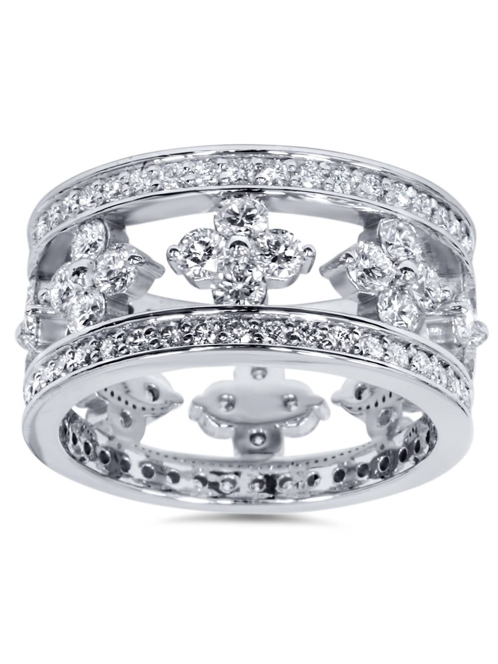 Pompeii3 3ct Diamond Vintage Style Eternity Ring 14K White Gold