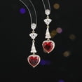 thumbnail image 3 of New Heart-shaped Love Long Earrings Banquet Dress with Long Modified Face Love Earrings, 3 of 15