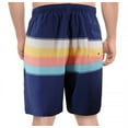thumbnail image 2 of Men's Swim Shorts Tropical Swimwear Elastic Waist Drawstring Swimming Trunks (Navy, XL), 2 of 3