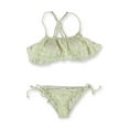 thumbnail image 2 of Roxy Womens Flutter Tie Side 2 Piece Bikini, Off-White, Small, 2 of 2