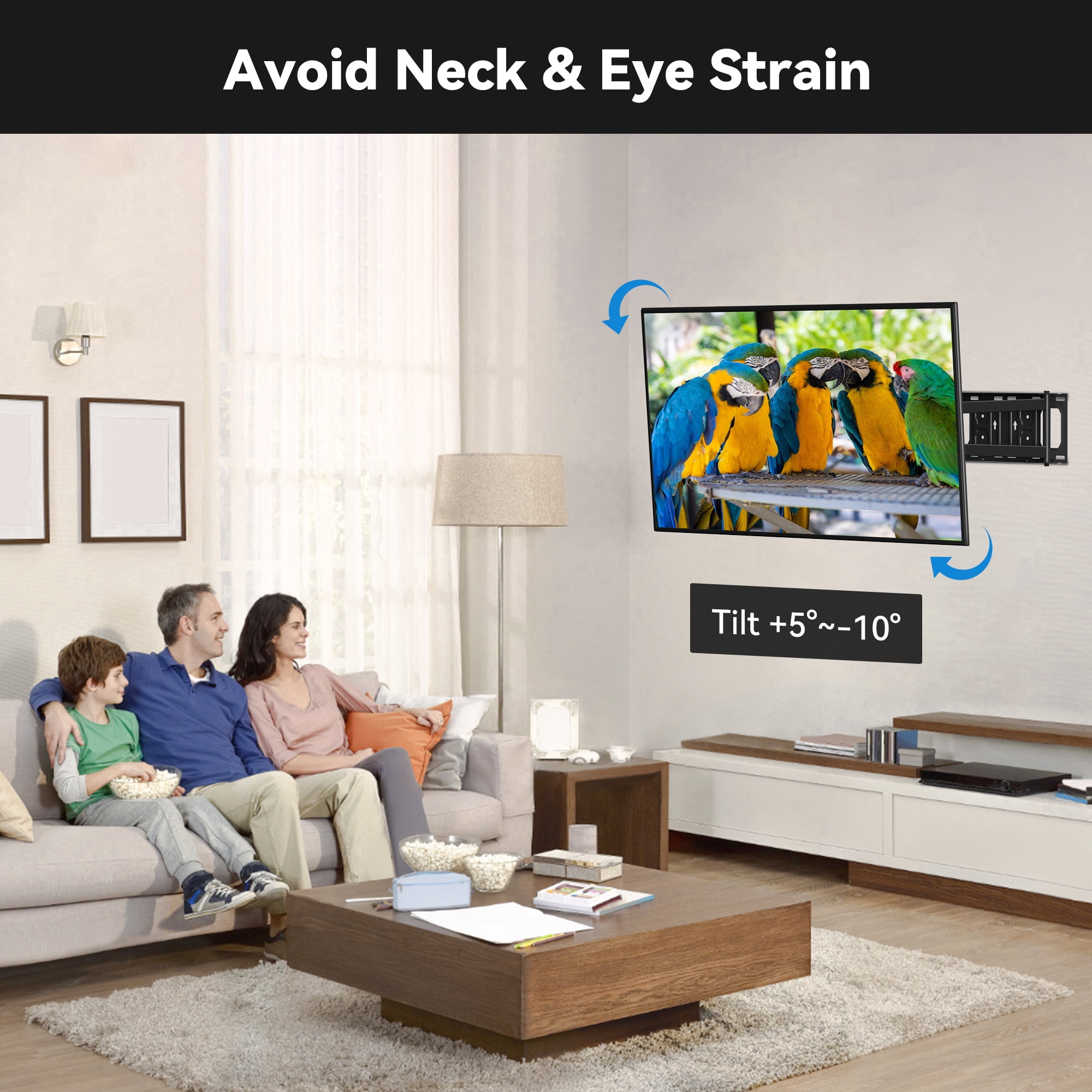 FORGING MOUNT Long Arm TV Wall Mount for Most 26-65 Inch Flat Curved TVs, 25.6inch Full Motion Extension Articulating Arms, Swivel, Tilt TV Bracket Corner TV Mount Fits Max VESA 400x400mm up to 77lbs