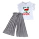 thumbnail image 1 of Conjunto de verano de frutas para niña REDARER: camiseta estampada + pantalón de gasa fruncido, corte holgado con volantes, talla 5-6 años, 1 of 5