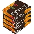 thumbnail image 4 of SKYSONIC Autumn Harvest Pumpkin Washcloths Set of 6, Highly Absorbent Soft Cotton Fingertip Towels for Bathroom, Kitchen, Gym, Spa, Home Decor, 12 x 12 Inch, 4 of 7