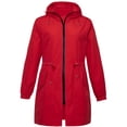 thumbnail image 4 of Duoif Rain Jacket Women, Women's Rain Jacket Plus Size Long Raincoat Lightweight Windbreaker Jackets with Pockets Jackets for Women Red XXXXL, 4 of 6