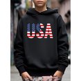 thumbnail image 3 of Letter USA American Flag Graphics For Kid Boys Independence Day - Keep Him Warm And Stylish! Size:5T-14Y, 3 of 9
