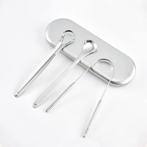 Xihbxyly Raspador de Lengua de Acero Inoxidable, Herramienta de Higiene Bucal para Un Aliento Fresco, Raspador de Metal Reutilizable para Un Mejor Sabor, Diseño Portátil para Viajes, Uso Diario para