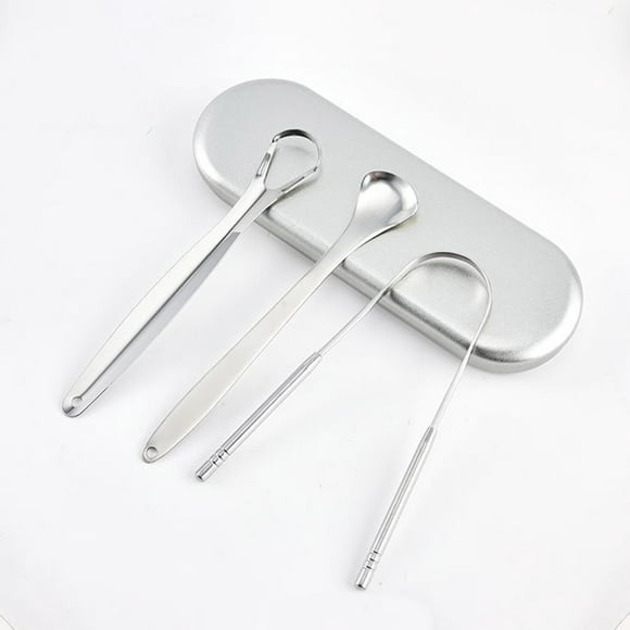 LSLJS Grattoir de Langue en Acier Inoxydable Outil de Soins Buccaux pour Respiration Fraîche Réutilisable, Accessoires pour la Maison