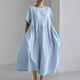 thumbnail image 2 of Vestido de Verano de Manga Corta para las Mujeres, Moda Casual Cuello Redondo, Vestido Sólido, Vestido Casual Sexy para las Mujeres, 2 of 4