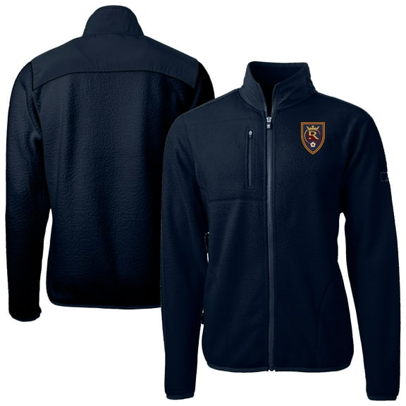 Men's-Cutter & Buck Navy Real Salt Lake Cascade Eco Fleece Full-Zip Jacket