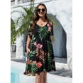 thumbnail image 3 of Vestido BELAROI, camiseta de verano de talla grande para mujer, cuello en V, 1X, 3 of 6