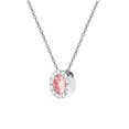 thumbnail image 3 of FireStar Halo Diamond Necklace for Women 10K White Gold 1/2 Ct Pink Lab Grown Diamonds, 3 of 5